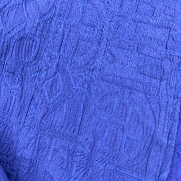 CHICO’S Royal Blue Stretch Crinkle Textured Long Sleeve Zip Up Jacket Pockets L - Picture 3 of 4